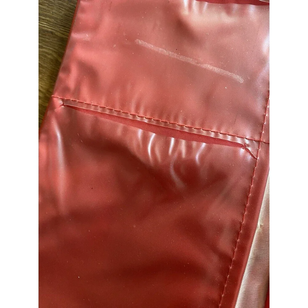 Vintage Globus Travel Organizer Red & White Vinyl 80s Airline Souvenir With Mult